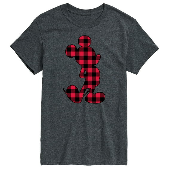 Mickey & Friends - Mickey Plaid Silhouette - Men's Short Sleeve Graphic T-Shirt