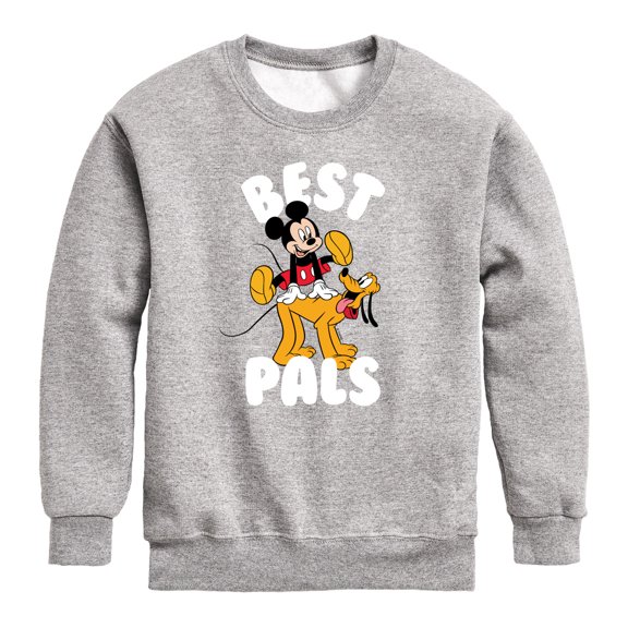Mickey & Friends - Mickey & Pluto Best Pals Design - Toddler And Youth Crewneck Fleece Sweatshirt