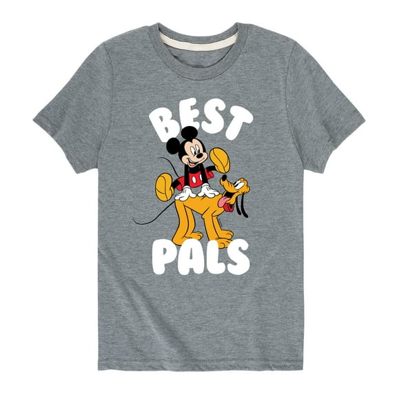 Mickey & Friends - Mickey & Pluto Best Pals Design - Toddler And Youth Short Sleeve Graphic T-Shirt