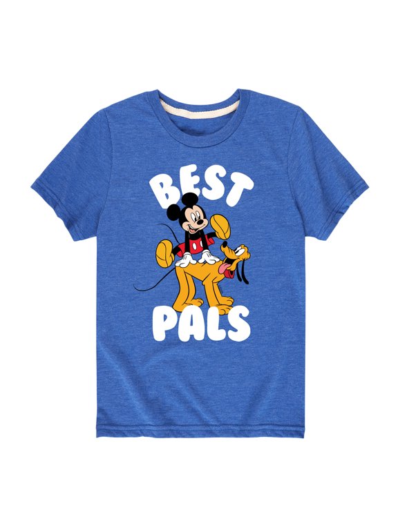 - Mickey & Pluto Best Pals Design Boys' Short Sleeve Graphic T-Shirt