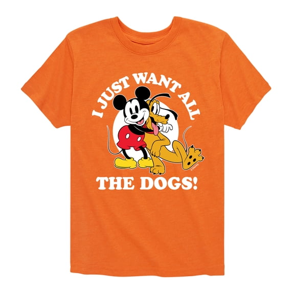 Mickey & Friends - Mickey Pluto Just Want All Dogs - Toddler And Youth Short Sleeve Graphic T-Shirt