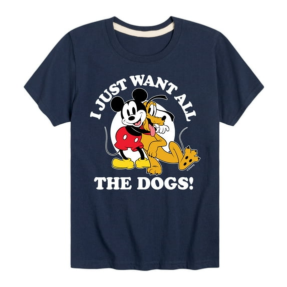 Mickey & Friends - Mickey Pluto Just Want All Dogs - Toddler And Youth Short Sleeve Graphic T-Shirt