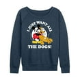 thumbnail image 1 of Mickey & Friends - Mickey Pluto Just Want All Dogs - Women's Lightweight French Terry Long Sleeve Shirt, 1 of 5