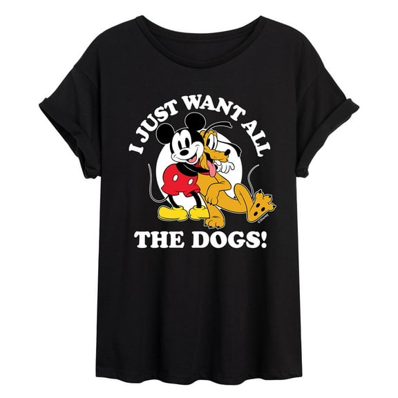 Mickey & Friends - Mickey Pluto Just Want All Dogs - Women's Oversized T-Shirt