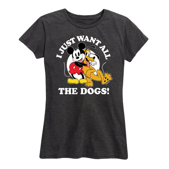 Mickey & Friends - Mickey Pluto Just Want All Dogs - Women's Short Sleeve Graphic T-Shirt