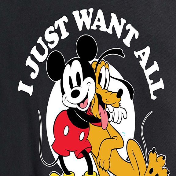 Mickey & Friends - Mickey Pluto Just Want All Dogs - Women's Short Sleeve Graphic T-Shirt
