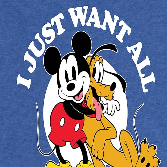 Mickey & Friends - Mickey Pluto Just Want All Dogs - Women's Short Sleeve Graphic T-Shirt