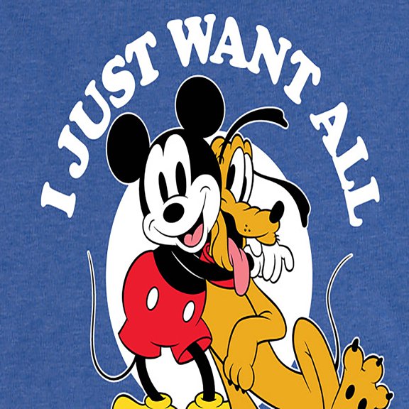 Mickey & Friends - Mickey Pluto Just Want All Dogs - Women's Short Sleeve Graphic T-Shirt