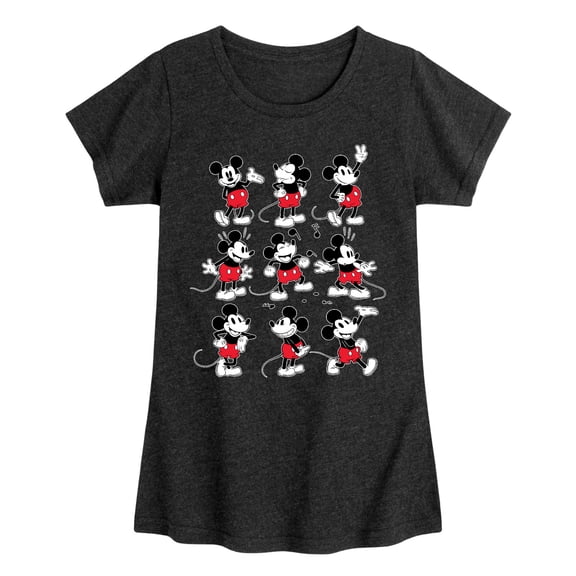 Mickey & Friends - Mickey Poses Grid - Toddler And Youth Girls Short Sleeve Graphic T-Shirt