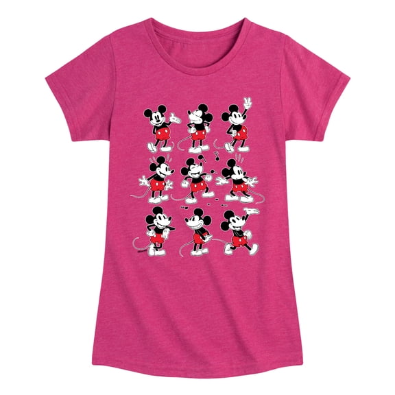 Mickey & Friends - Mickey Poses Grid - Toddler And Youth Girls Short Sleeve Graphic T-Shirt