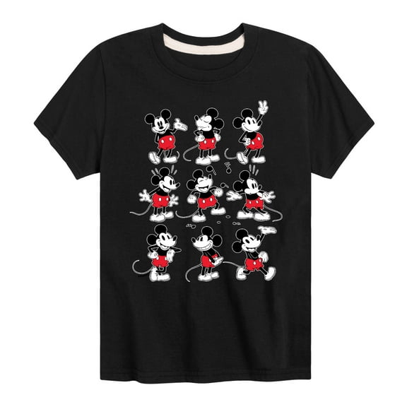 Mickey & Friends - Mickey Poses Grid - Toddler And Youth Short Sleeve Graphic T-Shirt
