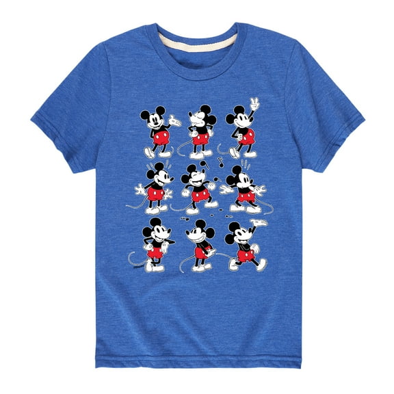 Mickey & Friends - Mickey Poses Grid - Toddler And Youth Short Sleeve Graphic T-Shirt