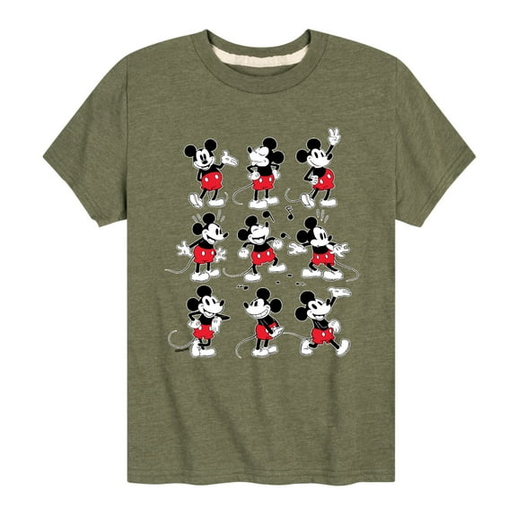 Mickey & Friends - Mickey Poses Grid - Toddler And Youth Short Sleeve Graphic T-Shirt