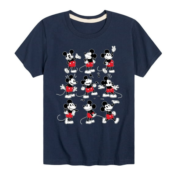 Mickey & Friends - Mickey Poses Grid - Toddler And Youth Short Sleeve Graphic T-Shirt