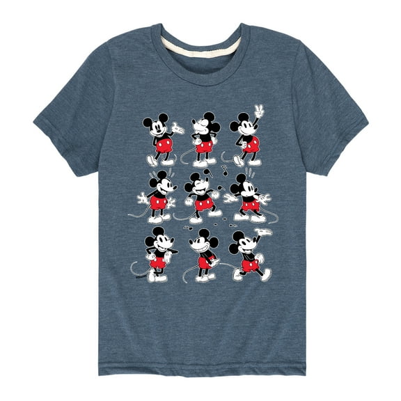 Mickey & Friends - Mickey Poses Grid - Toddler And Youth Short Sleeve Graphic T-Shirt