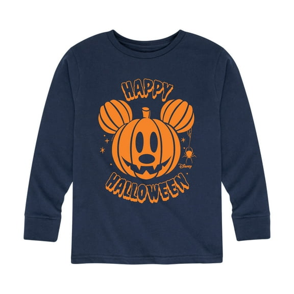 Mickey & Friends - Mickey Pumpkin - Toddler And Youth Long Sleeve Graphic T-Shirt
