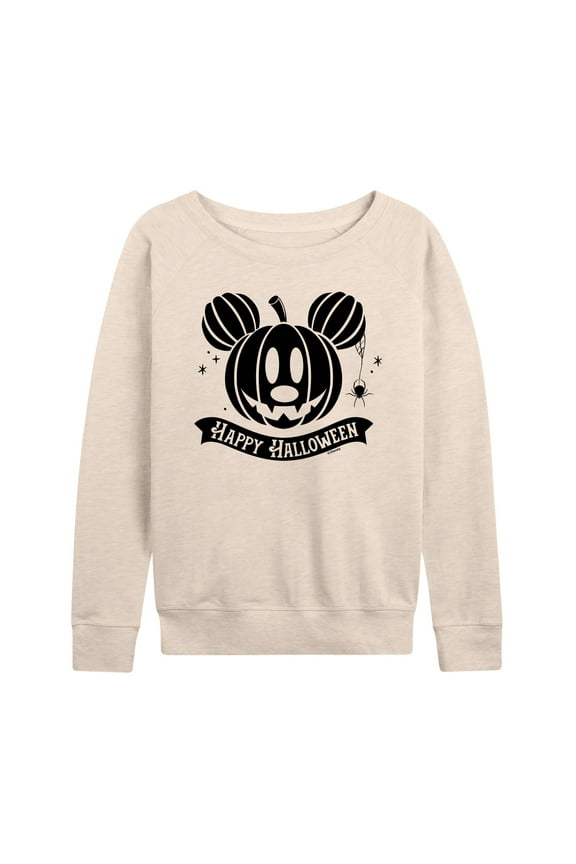 Mickey & Friends - Mickey Pumpkin - Women's Lightweight French Terry Long Sleeve Shirt