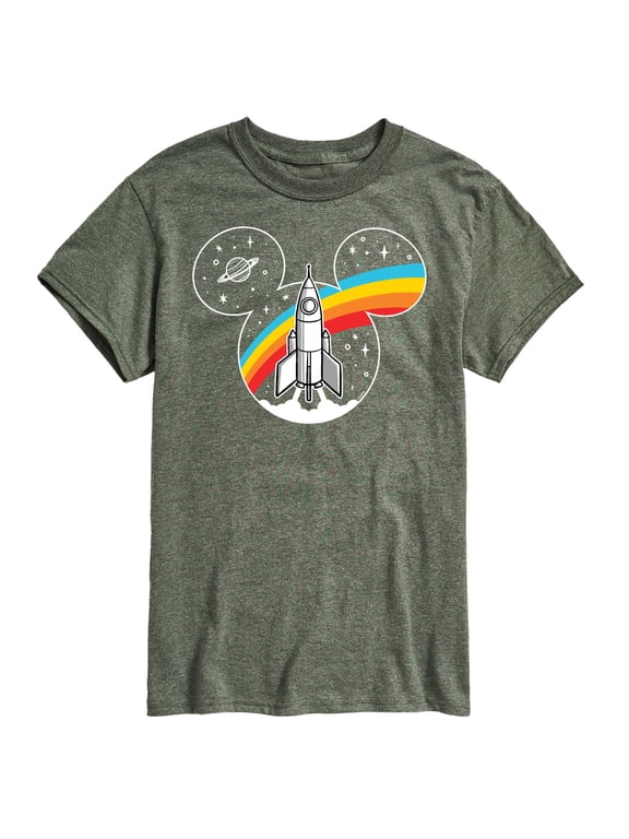 - Mickey Retro Space Logo Men's Short Sleeve Graphic T-Shirt