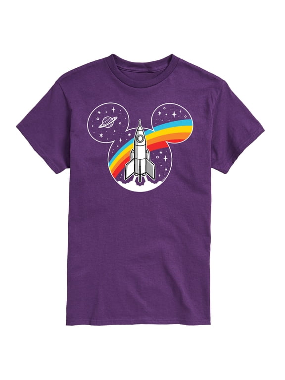 - Mickey Retro Space Logo Men's Short Sleeve Graphic T-Shirt