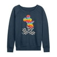 thumbnail image 1 of Mickey & Friends - Mickey Silhouette Drip Checker - Women's Lightweight French Terry Long Sleeve Shirt, 1 of 5