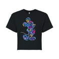 thumbnail image 1 of Mickey & Friends - Mickey Silhouette Expressive Pattern - Juniors Cropped Cotton Blend T-Shirt, 1 of 5