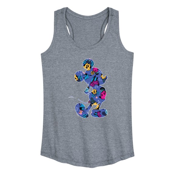 Mickey & Friends - Mickey Silhouette Expressive Pattern - Women's Racerback Tank Top