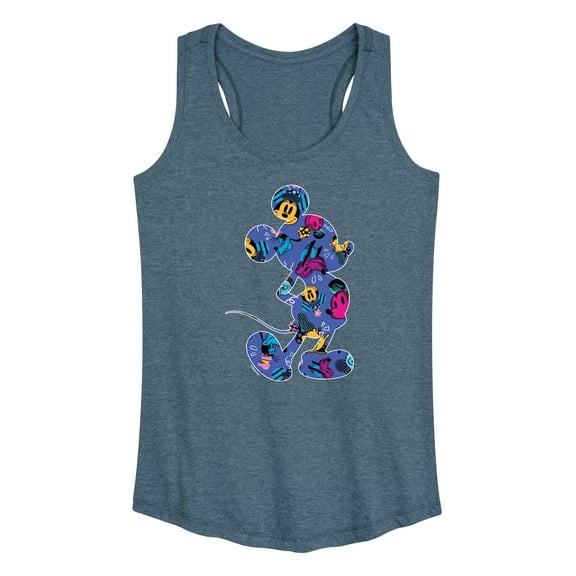 Mickey & Friends - Mickey Silhouette Expressive Pattern - Women's Racerback Tank Top