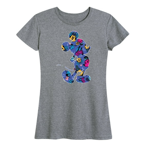 Mickey & Friends - Mickey Silhouette Expressive Pattern - Women's Short Sleeve Graphic T-Shirt
