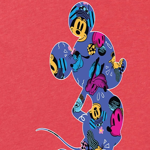 Mickey & Friends - Mickey Silhouette Expressive Pattern - Women's Short Sleeve Graphic T-Shirt