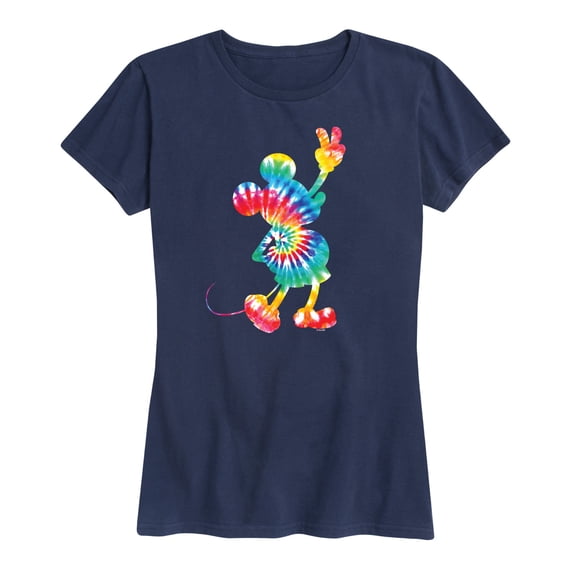 Mickey & Friends - Mickey Silhouette Peace Tie Dye - Women's Short Sleeve Graphic T-Shirt