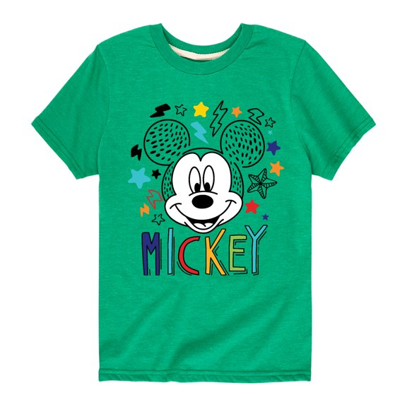 Mickey & Friends - Mickey Sketch Pattern - Youth Short Sleeve Graphic T-Shirt