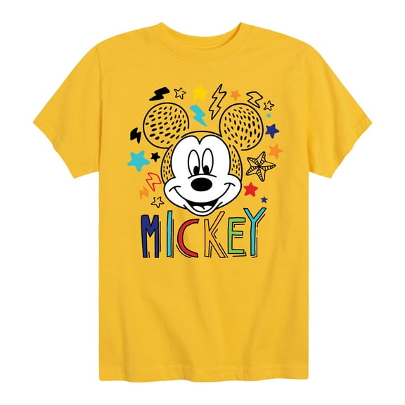 Mickey & Friends - Mickey Sketch Pattern - Youth Short Sleeve Graphic T-Shirt