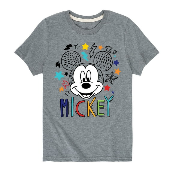 Mickey & Friends - Mickey Sketch Pattern - Youth Short Sleeve Graphic T-Shirt