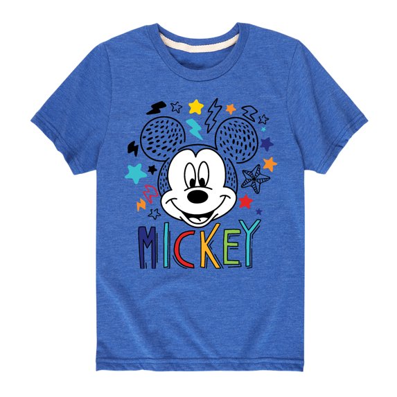 Mickey & Friends - Mickey Sketch Pattern - Youth Short Sleeve Graphic T-Shirt