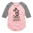 thumbnail image 1 of Mickey & Friends - Mickey Sketch - Toddler And Youth Girls Raglan Graphic T-Shirt, 1 of 4