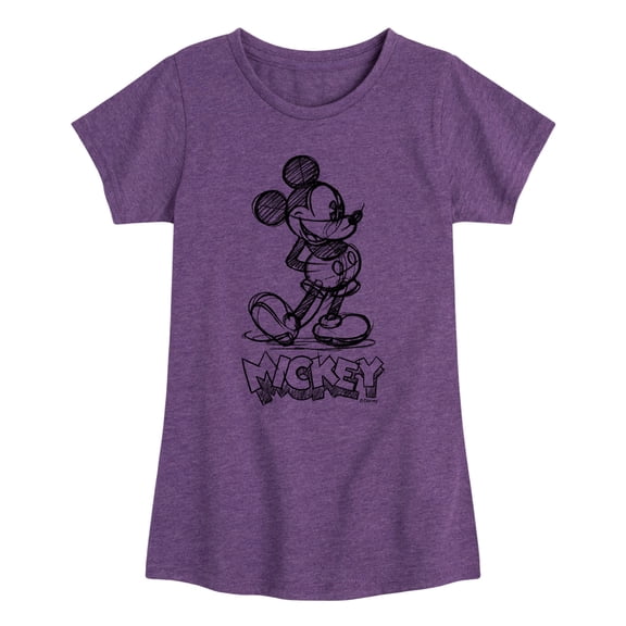 Mickey & Friends - Mickey Sketch - Toddler And Youth Girls Short Sleeve Graphic T-Shirt