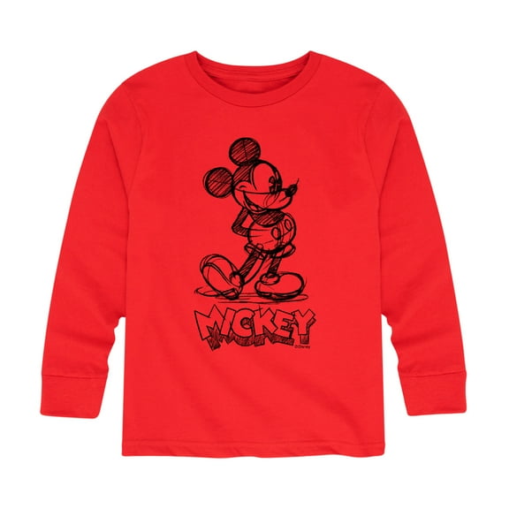 Mickey & Friends - Mickey Sketch - Toddler And Youth Long Sleeve Graphic T-Shirt