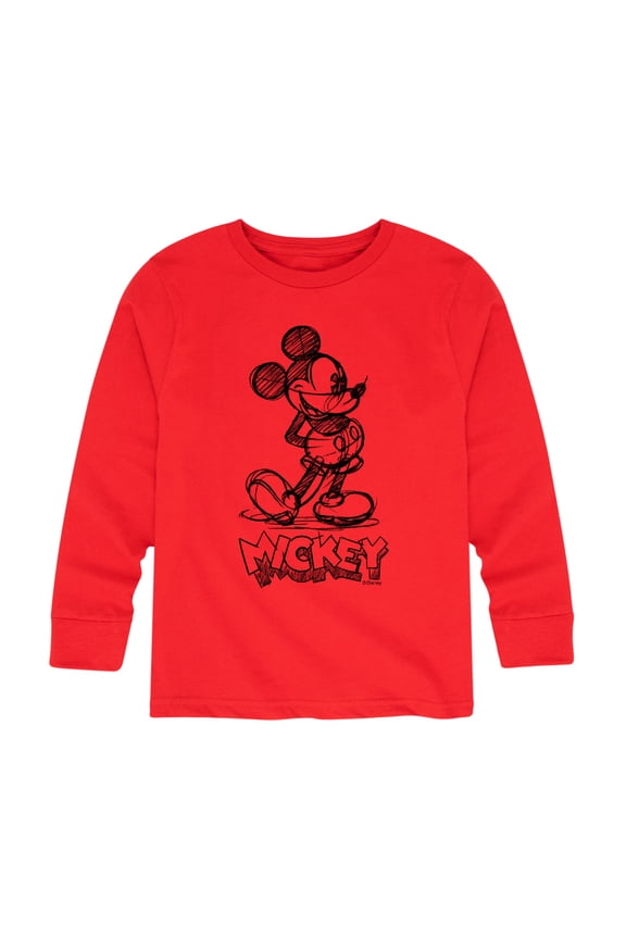 Mickey & Friends - Mickey Sketch - Toddler And Youth Long Sleeve Graphic T-Shirt