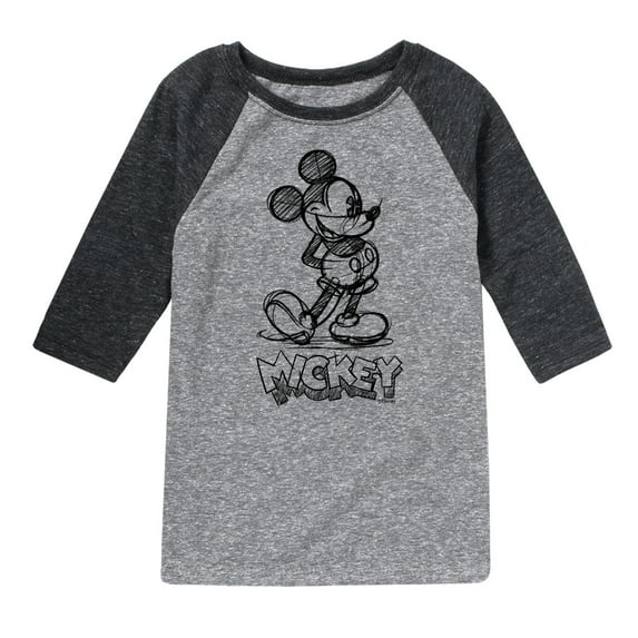 Mickey & Friends - Mickey Sketch - Toddler And Youth Raglan Graphic T-Shirt