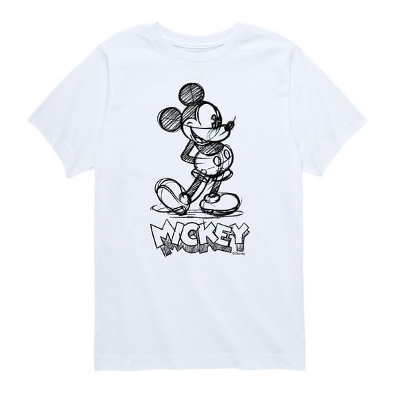 Mickey & Friends - Mickey Sketch - Toddler And Youth Short Sleeve Graphic T-Shirt