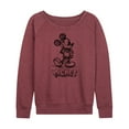 thumbnail image 1 of Mickey & Friends - Mickey Sketch - Women's Lightweight French Terry Long Sleeve Shirt, 1 of 5
