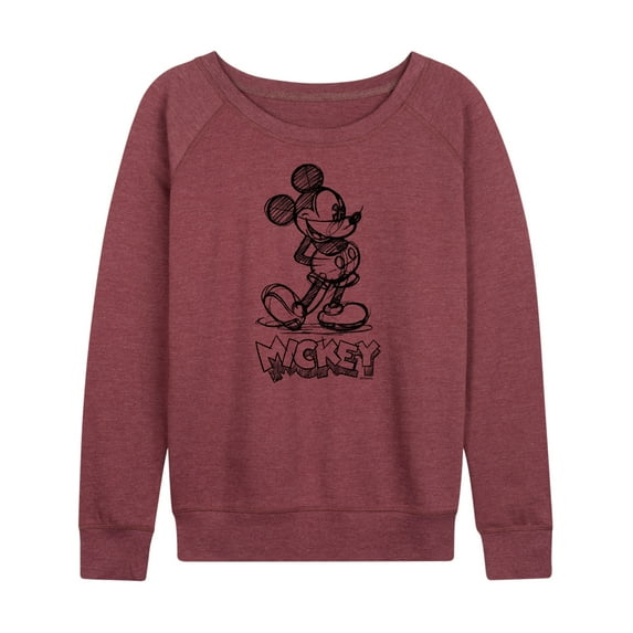 Mickey & Friends - Mickey Sketch - Women's Lightweight French Terry Long Sleeve Shirt
