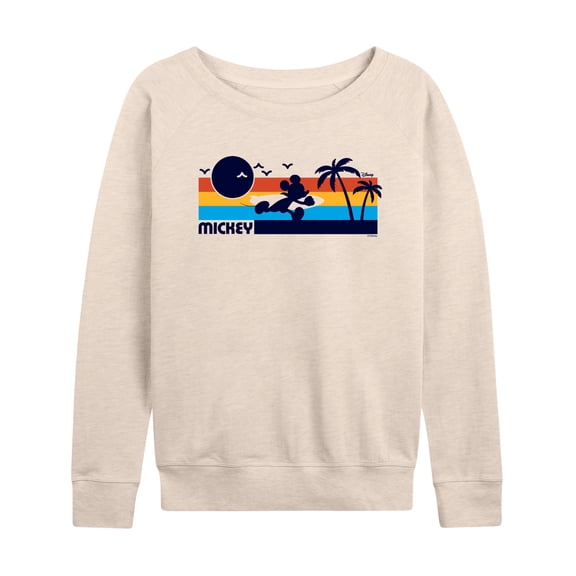 Mickey & Friends - Mickey Sunset Pattern - Women's Lightweight French Terry Long Sleeve Shirt