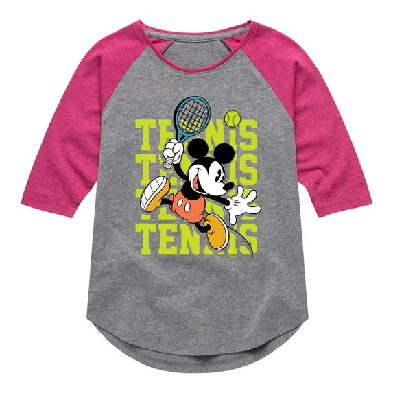 Mickey & Friends - Mickey Tennis - Toddler And Youth Girls Raglan Graphic T-Shirt