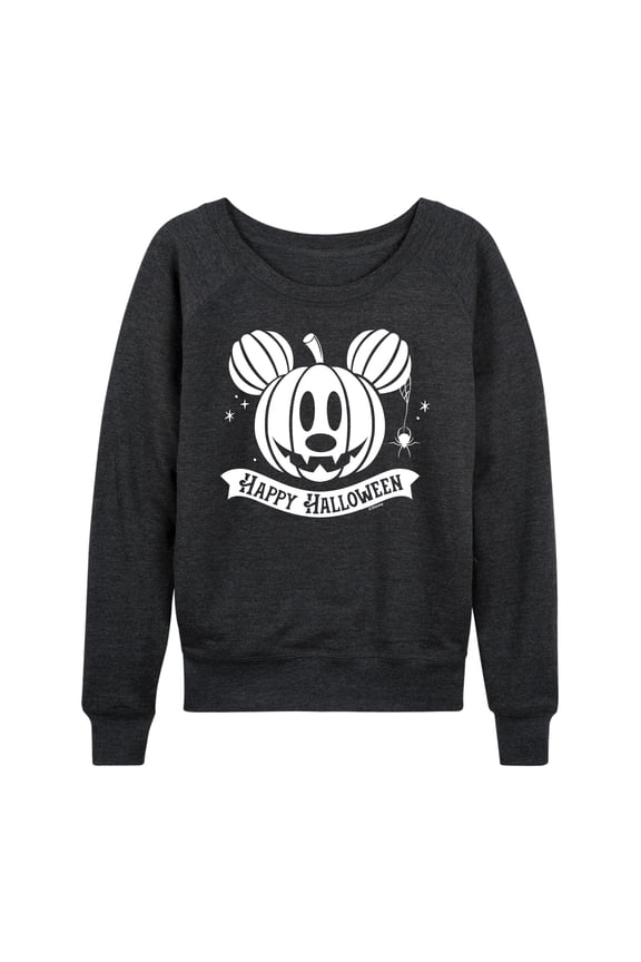 Mickey & Friends - Mickey's Pumpkin - Women's Lightweight French Terry Long Sleeve Shirt