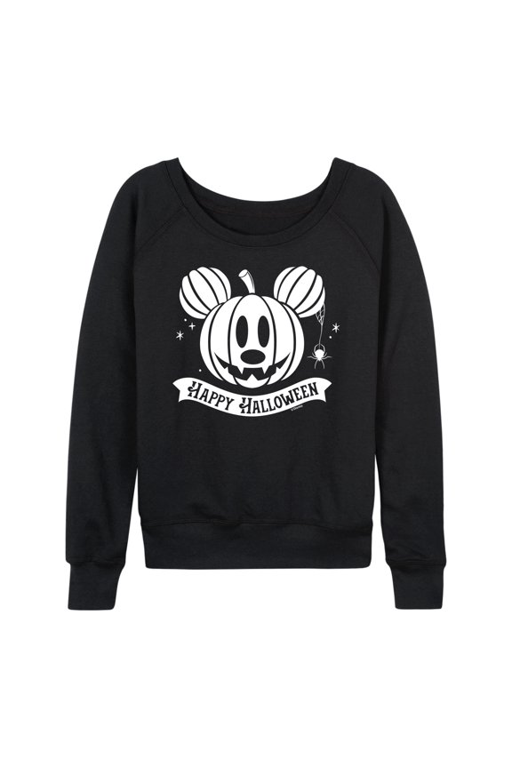 Mickey & Friends - Mickey's Pumpkin - Women's Lightweight French Terry Long Sleeve Shirt