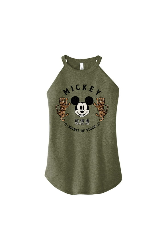 Mickey & Friends - Mickey's Spirit of The Tiger - Juniors High Neck Tank Top