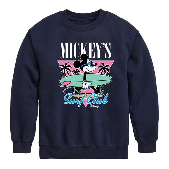 Disney - Mickey & Friends - Mickey's Surf Club - Miami Retro Colors - Toddler And Youth Crewneck Fleece Sweatshirt