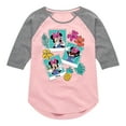 thumbnail image 1 of Mickey & Friends - Minnie Assorted Pics - Toddler And Youth Girls Raglan Graphic T-Shirt, 1 of 4