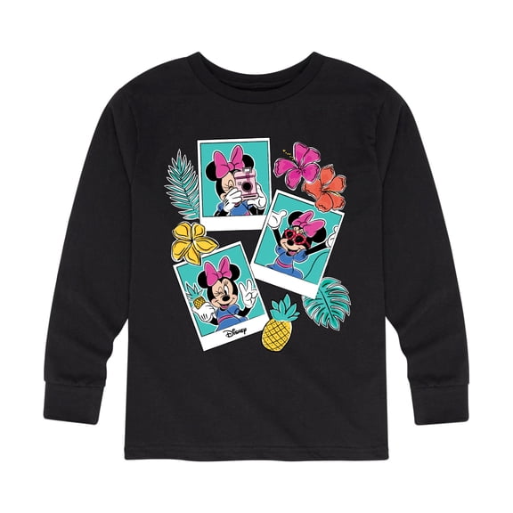 Mickey & Friends - Minnie Assorted Pics - Toddler And Youth Long Sleeve Graphic T-Shirt
